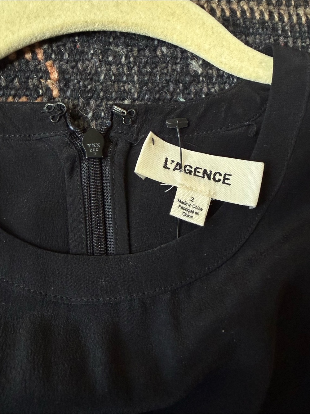 L'AGENCE Black Asymmetrical Pleated silk Dress size 2 - Picture 5 of 10